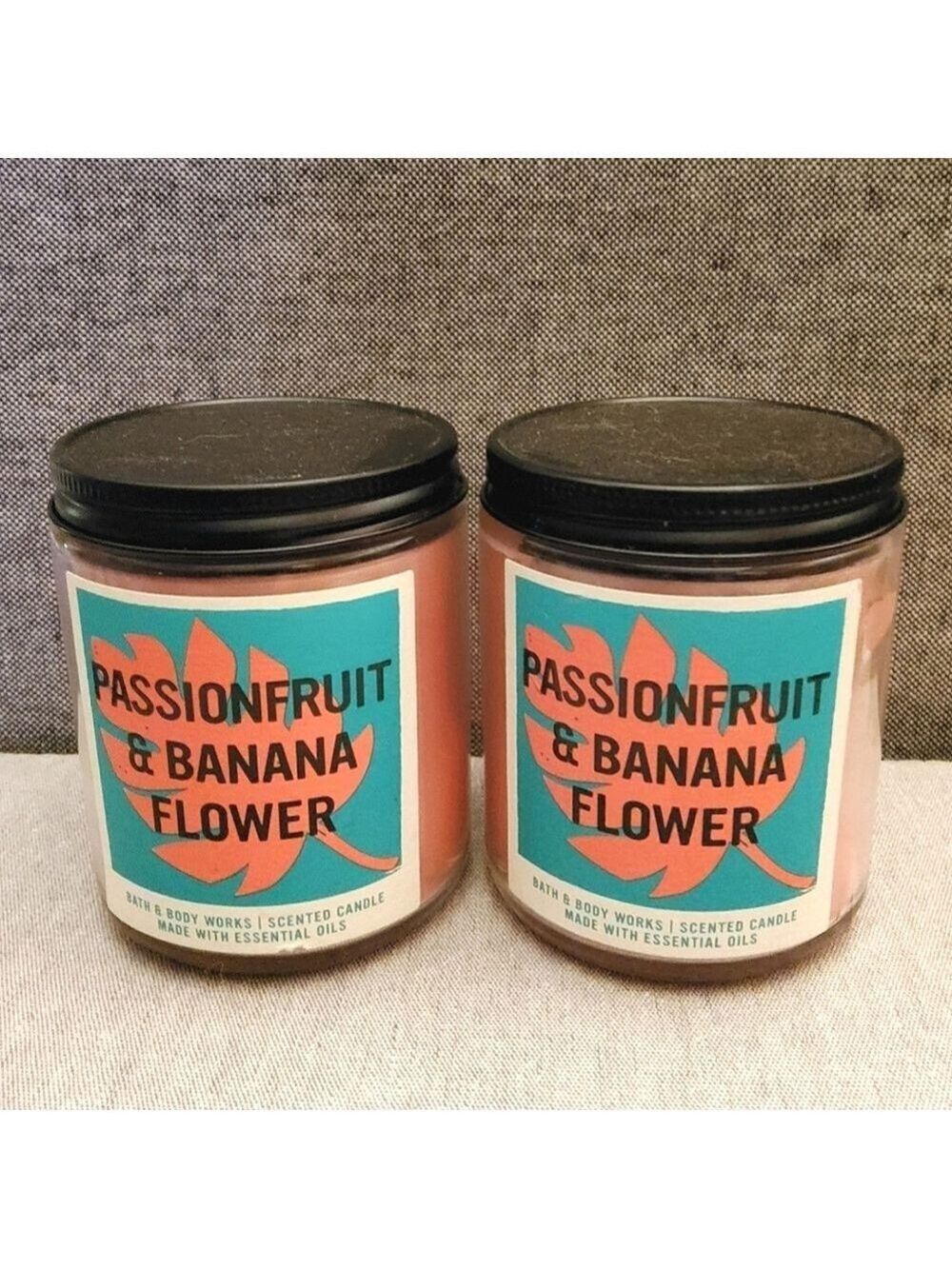 2 PASSIONFRUIT AND BANANA FLOWER SINGLE WICK CANDLES by Bath and Body Works